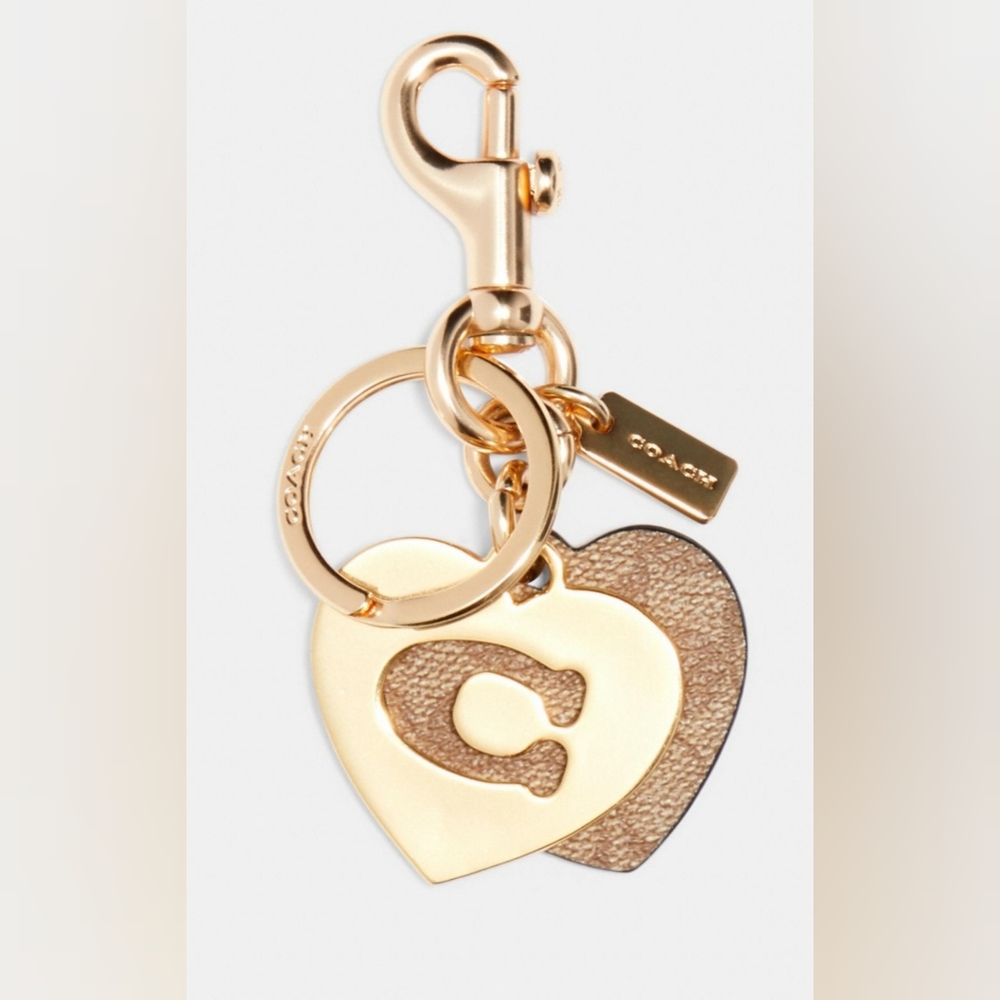COACH SIGNATURE HEART KEYRING / HANDBAG ACCESSORY